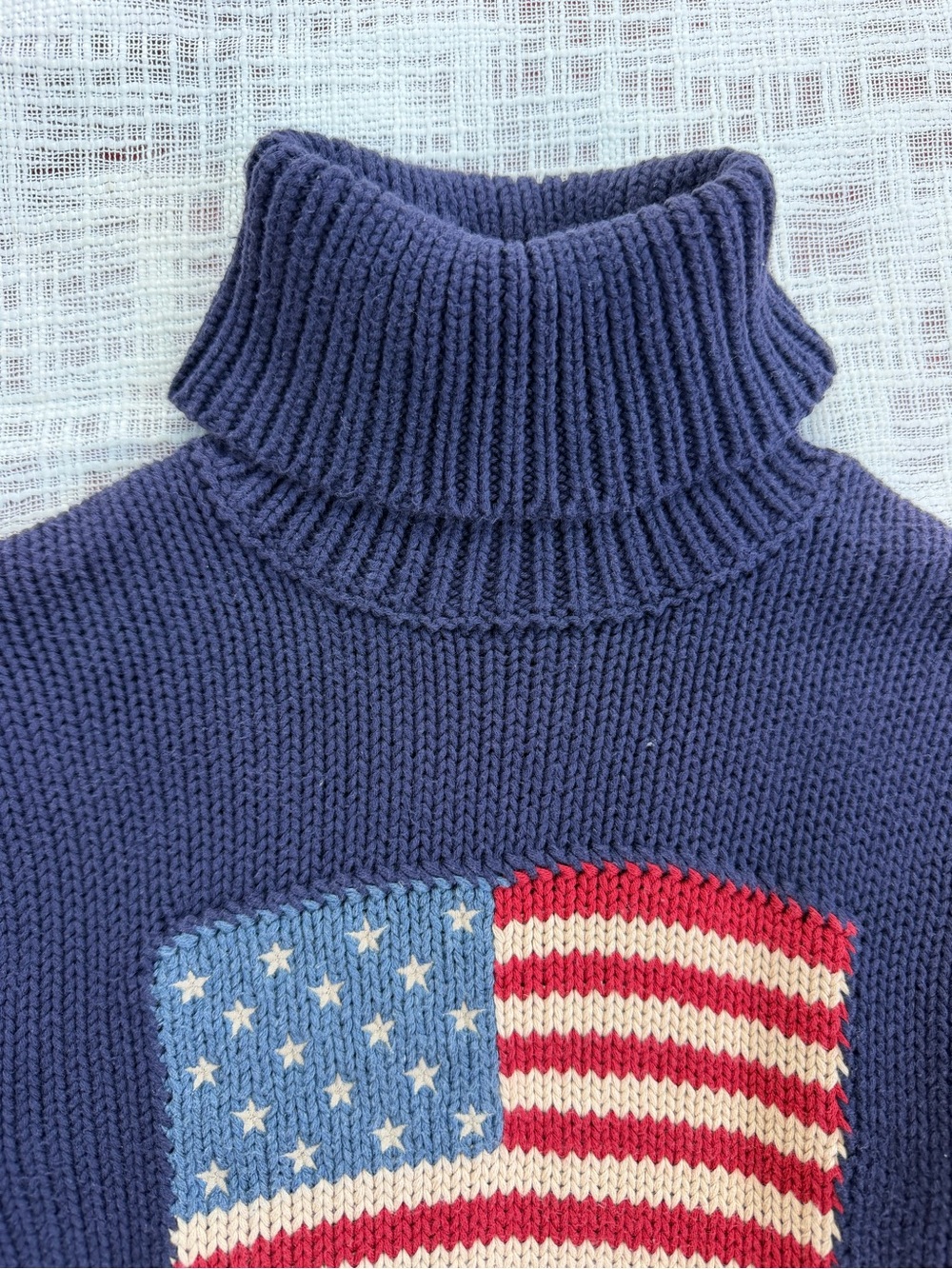 Vintage Ralph Lauren Polo American Flag Turtleneck Sweater - Picture 3 of 12